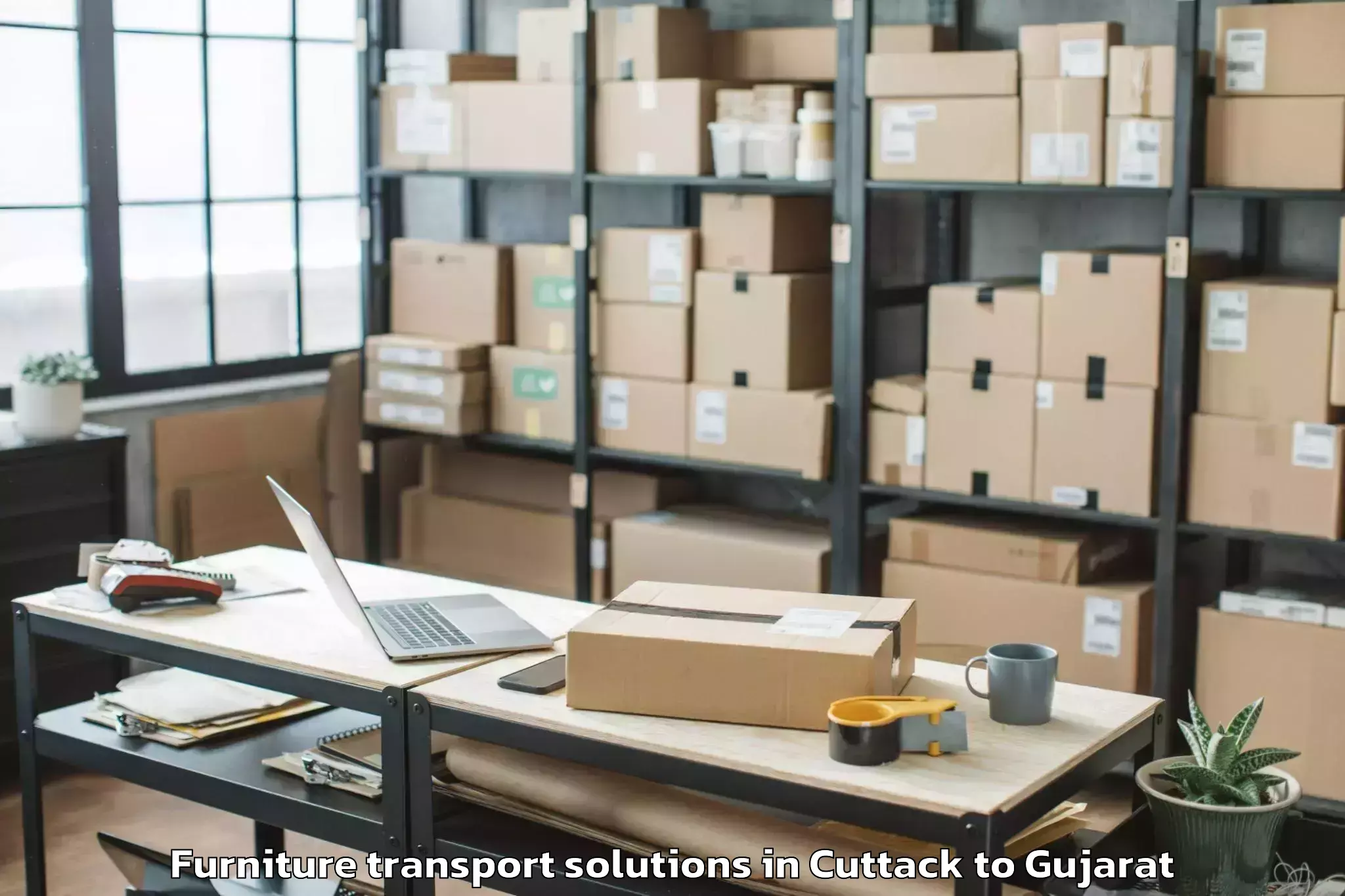 Hassle-Free Cuttack to Balasinor Furniture Transport Solutions